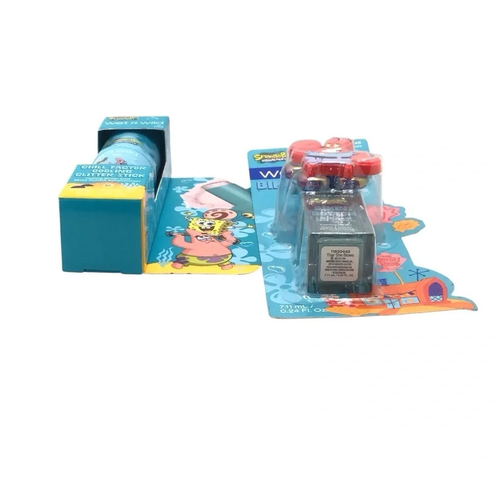 Wet N Wild SpongeBob Limited Edition Cooling Lip Oil Gloss & Glitter Stick Set